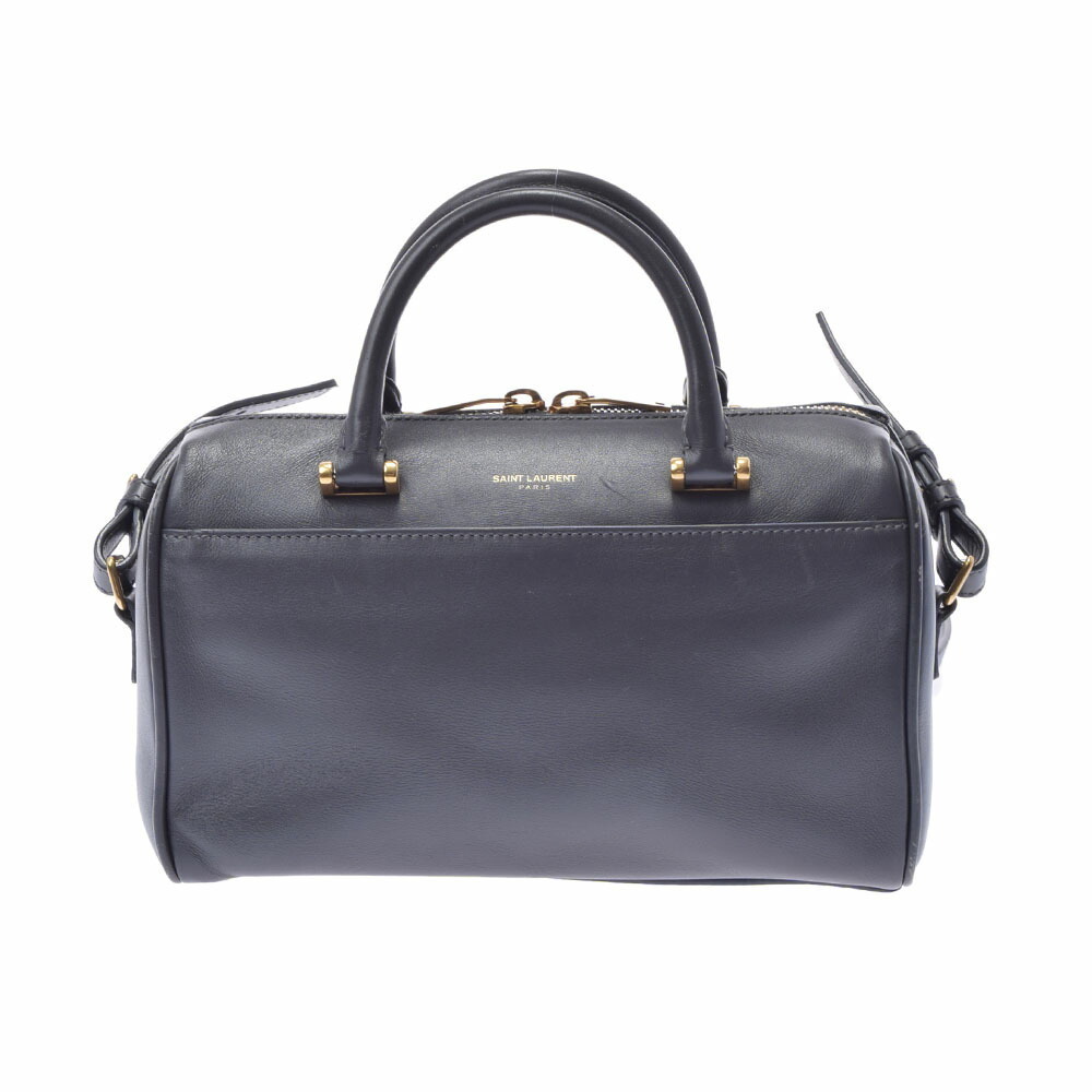 SAINT LAURENT Baby Duffle Bag Gray Calfskin Handbag
